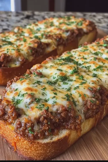Cheesy Garlic Bread Sloppy Joes