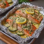 Creamy Garlic and Herb Salmon Foil Packets