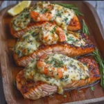 Mozzarella and Shrimp Stuffed Salmon Fillets