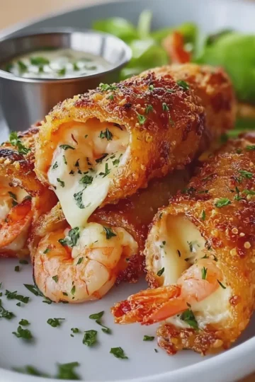 Crispy Cheesy Shrimp Rolls