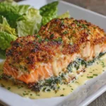 Crispy Parmesan and Lettuce Stuffed Salmon