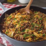 Savory Ground Beef and Cabbage Skillet