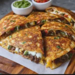 High Protein Crispy Beef and Cheese Quesadillas