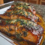 Brown Sugar Glazed Stuffed Salmon Fillets