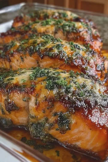 Brown Sugar Glazed Stuffed Salmon Fillets