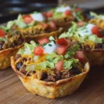 Easy Cheesy Beef Taco Cups