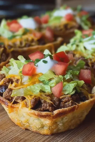 Easy Cheesy Beef Taco Cups