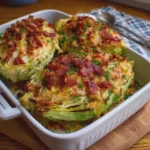 Cheesy Roasted Cabbage Boats with Crispy Turkey Bacon