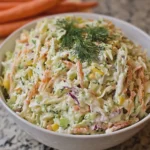 Crunchy and Creamy Dill Pickle Coleslaw