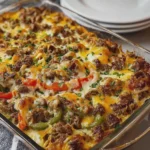 Low Carb Keto Philly Cheesesteak Casserole