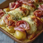 Raclette au four avec pommes de terre et charcuterie