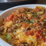 Crockpot Lazy Cabbage Roll Casserole