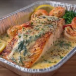 Creamy Garlic Butter Salmon and Shrimp