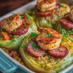 Cajun Shrimp and Smoked Sausage Stuffed Cabbage Bowls